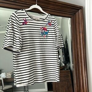 LOFT sweater with embroidery detail, like new condition, size small